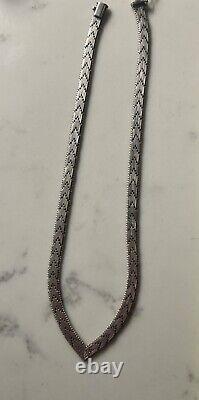 925 Vintage Sterling silver Chevron Made in Italy Necklace, 31 grams
