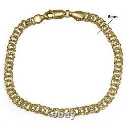 925 solid Sterling Silver Hand made gold plaited Bracelet Chain size 7 $159