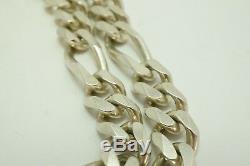 9mm 925 Sterling Silver Men's Figaro Link Chain Necklace 22 Made In Italy
