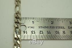 9mm 925 Sterling Silver Men's Figaro Link Chain Necklace 22 Made In Italy