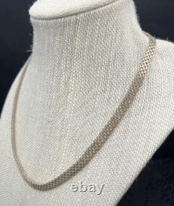 A Brilliant Made In Italy MCM Sterling Silver 18 Wide Woven Necklace 14.5g