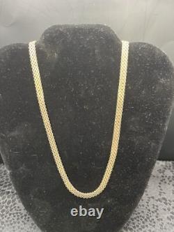 A Brilliant Made In Italy MCM Sterling Silver 18 Wide Woven Necklace 14.5g