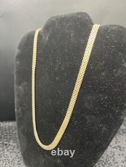 A Brilliant Made In Italy MCM Sterling Silver 18 Wide Woven Necklace 14.5g