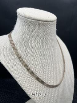 A Brilliant Made In Italy MCM Sterling Silver 18 Wide Woven Necklace 14.5g