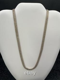 A Brilliant Made In Italy MCM Sterling Silver 18 Wide Woven Necklace 14.5g