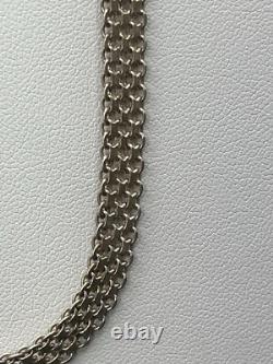 A Brilliant Made In Italy MCM Sterling Silver 18 Wide Woven Necklace 14.5g