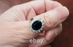 A Ring Made For A Princess Di-Danbury Mint-Solid Sterling Silver & CZ Size 8.5