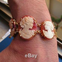 ANTIQUE STYLE CAMEO BRACELET WORKED HAND Vintage Artisan made in italy