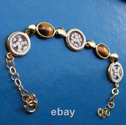 ANTIQUE STYLE CAMEO BRACELET WORKED HAND Vintage Artisan made in italy