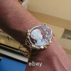 ANTIQUE STYLE CAMEO BRACELET WORKED HAND Vintage Artisan made in italy Flower's