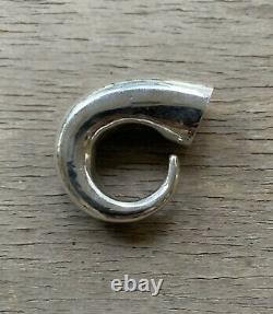 Adjustable Unisex Custom Made Solid Heavy Sterling Silver HORN Ring
