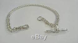 Albert Chain Heavy Duty Solid Sterling Silver Pocket Watch Fob Made in UK- FA461