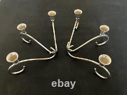 Alfredo Sciarrotta Hand Made Candelabra Pair Sterling Silver 1950