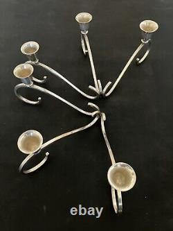 Alfredo Sciarrotta Hand Made Candelabra Pair Sterling Silver 1950