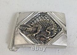 Alligator Artisan made sterling silver belt buckle