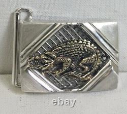 Alligator Artisan made sterling silver belt buckle