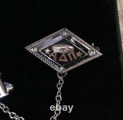 Alpha Delta Pi Sorority Pin Sterling Silver Barely Worn Made By Herff Jones