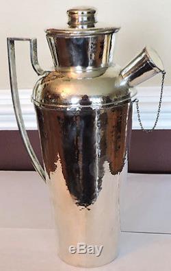 American Art Deco Sterling Silver Cocktail Shaker Made In Chicago USA By Lebolt