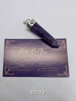 Amethyst Point & Ethiopian Opal Artisan Hand Made Sterling Silver Pendant. A10c