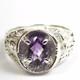 Amethyst, Solid 925 Sterling Silver Ladies Ring, SR075-Handmade