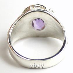 Amethyst, Solid 925 Sterling Silver Ladies Ring, SR075-Handmade