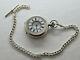 Antique 1901 Swiss Made Half Hunter Solid Silver Pocket Watch 39mm + Chain