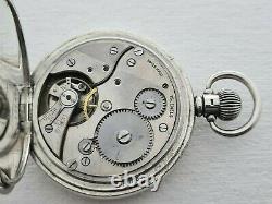 Antique 1905 Swiss Made Full Hunter Sterling Silver Pocket Watch Working Rare