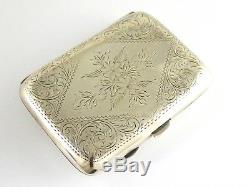 Antique 1910 Solid Sterling Silver Cigarette Case made by Joseph Gloster Ltd