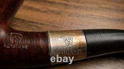 Antique 1911 Sterling Silver Briar Adolphe Oppenheimer Keystone Aoc Uk Made Pipe