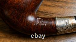 Antique 1911 Sterling Silver Briar Adolphe Oppenheimer Keystone Aoc Uk Made Pipe