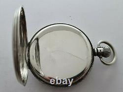 Antique 1920 Swiss Made Solid Silver Pocket Watch With Wooded Stand Working