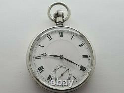 Antique 1932 Swiss Made Solid Silver Pocket Watch Original Box Working Rare