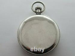 Antique 1932 Swiss Made Solid Silver Pocket Watch Original Box Working Rare