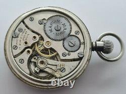 Antique 1932 Swiss Made Solid Silver Pocket Watch Original Box Working Rare