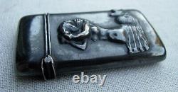 Antique 3-dimensional Embossed Hand Made Sterling Silver Nude Mermaid Match Safe