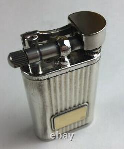 Antique 925 Sterling Silver & 18K 750 Gold Lift Arm Type Lighter Made In Italy