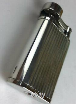 Antique 925 Sterling Silver & 18K 750 Gold Lift Arm Type Lighter Made In Italy