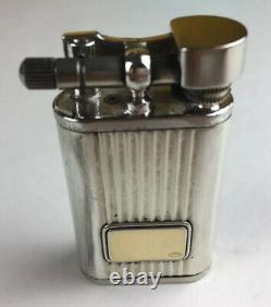 Antique 925 Sterling Silver & 18K 750 Gold Lift Arm Type Lighter Made In Italy