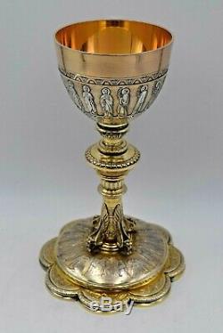 + Antique All Sterling Silver Chalice + Made in France + 9 1/2 ht. + (B274)