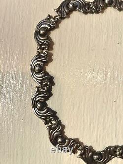 Antique Art Nouveau Sterling Silver Made In Mexico Ornate Necklace
