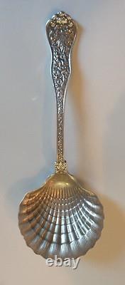 Antique Custom Made Sterling Silver Olympian Clam Shell Berry Spoon