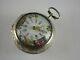 Antique English Painted dial verge fusee Repousse pocket watch. Made 1776. Rare
