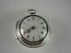 Antique English verge Fusee key wind pocket watch. Sterling silver. Made 1777