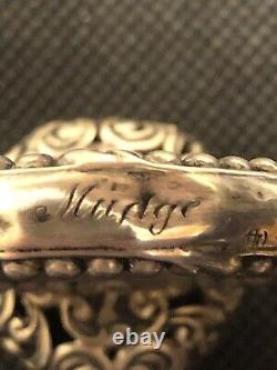 Antique Hand Made Sterling Silver Monogrammed Bulky Smuggler/Poison Ring