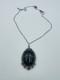 Antique Navajo Hand Made Sterling Silver Banded Black Agate Pendant Necklace