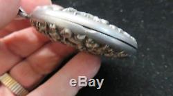 Antique Picture Locket Pendant Hand Made Sterling Silver Sea ShellsPendant LARGE