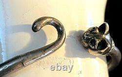 Antique Sterling Silver Bracelet Cat Made In 1930-1940 Rare Fabulous