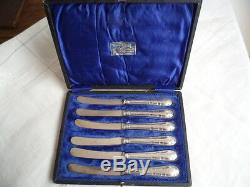 Antique Sterling Silver Butter Knife Old Vintage Boxed Set Made In England