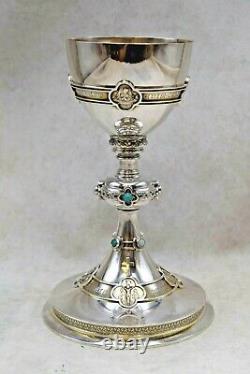 + Antique Sterling Silver Chalice Made by W. J Feeley Co. + 8 7/8 ht + (CU842) +