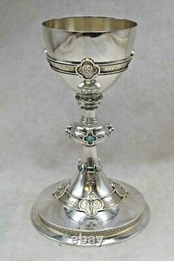 + Antique Sterling Silver Chalice Made by W. J Feeley Co. + 8 7/8 ht + (CU842) +